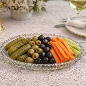 Pressed Glass Celery Tray with Cut Star and Fan Pattern. 1895-1915